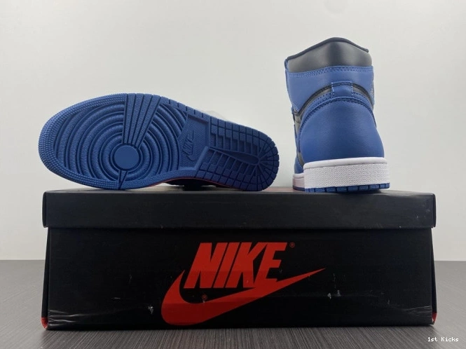 1st Kicks Shoes Air 555088-404 Blue' 'Dark Marina 1 Jordan High Retro OG 0807